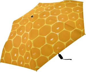 Poeticcity Folding Umbrella, Anti-UV 3 Folds Lightweight Parasol, Compact Windproof Strong Umbrellas for Car Travel Sun & Rain