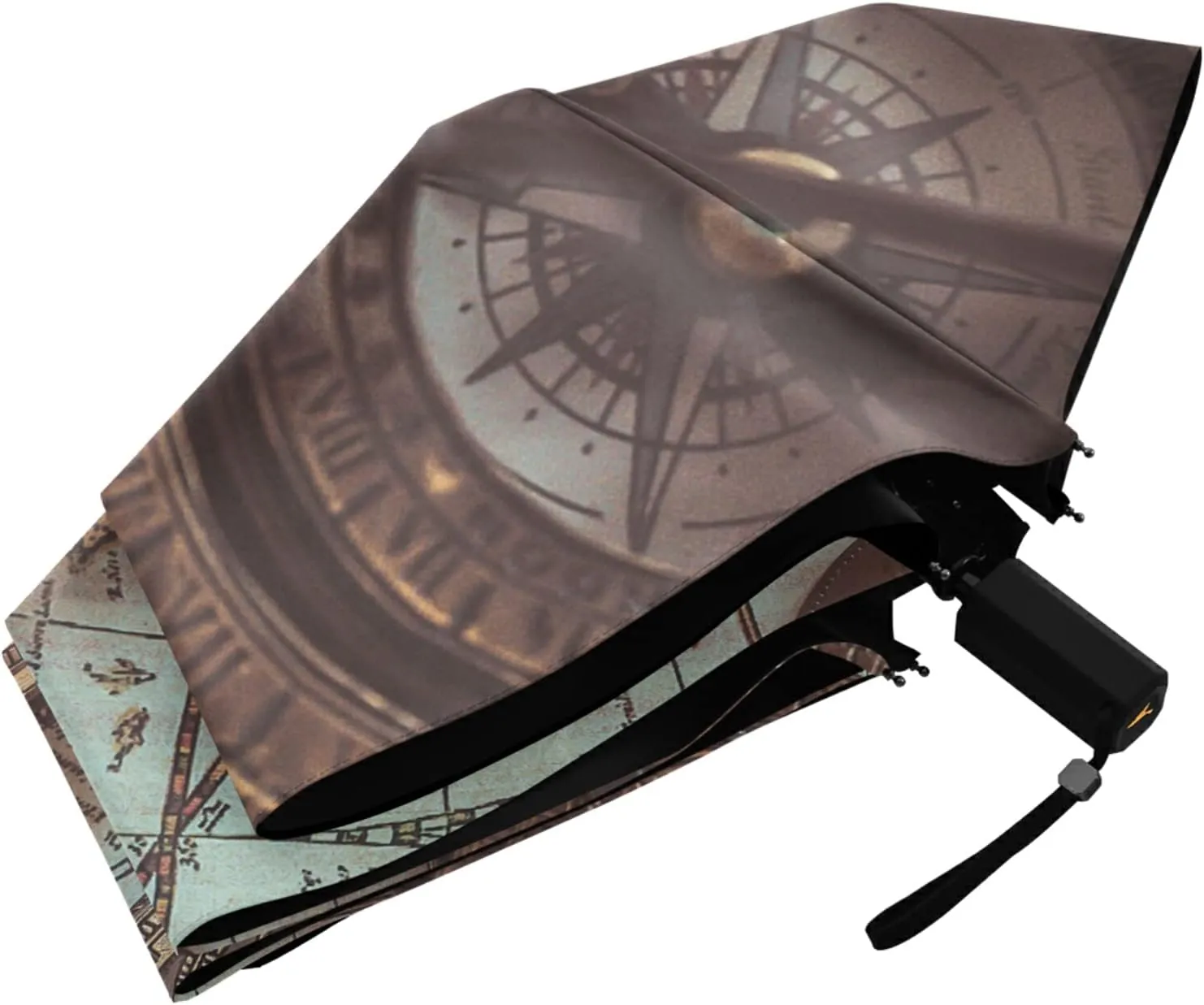 Poeticcity Folding Umbrella, Anti-UV 3 Folds Lightweight Parasol, Compact Windproof Strong Umbrellas for Car Travel Sun & Rain