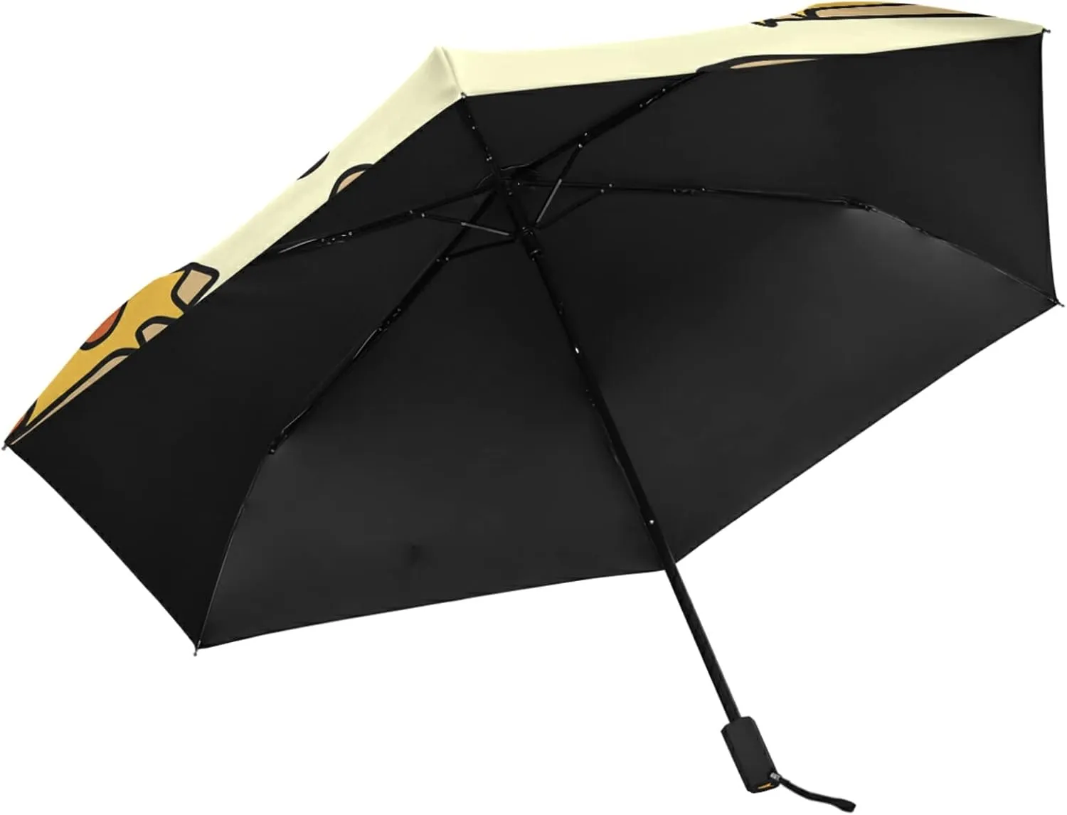 Poeticcity Folding Umbrella, Anti-UV 3 Folds Lightweight Parasol, Compact Windproof Strong Umbrellas for Car Travel Sun & Rain