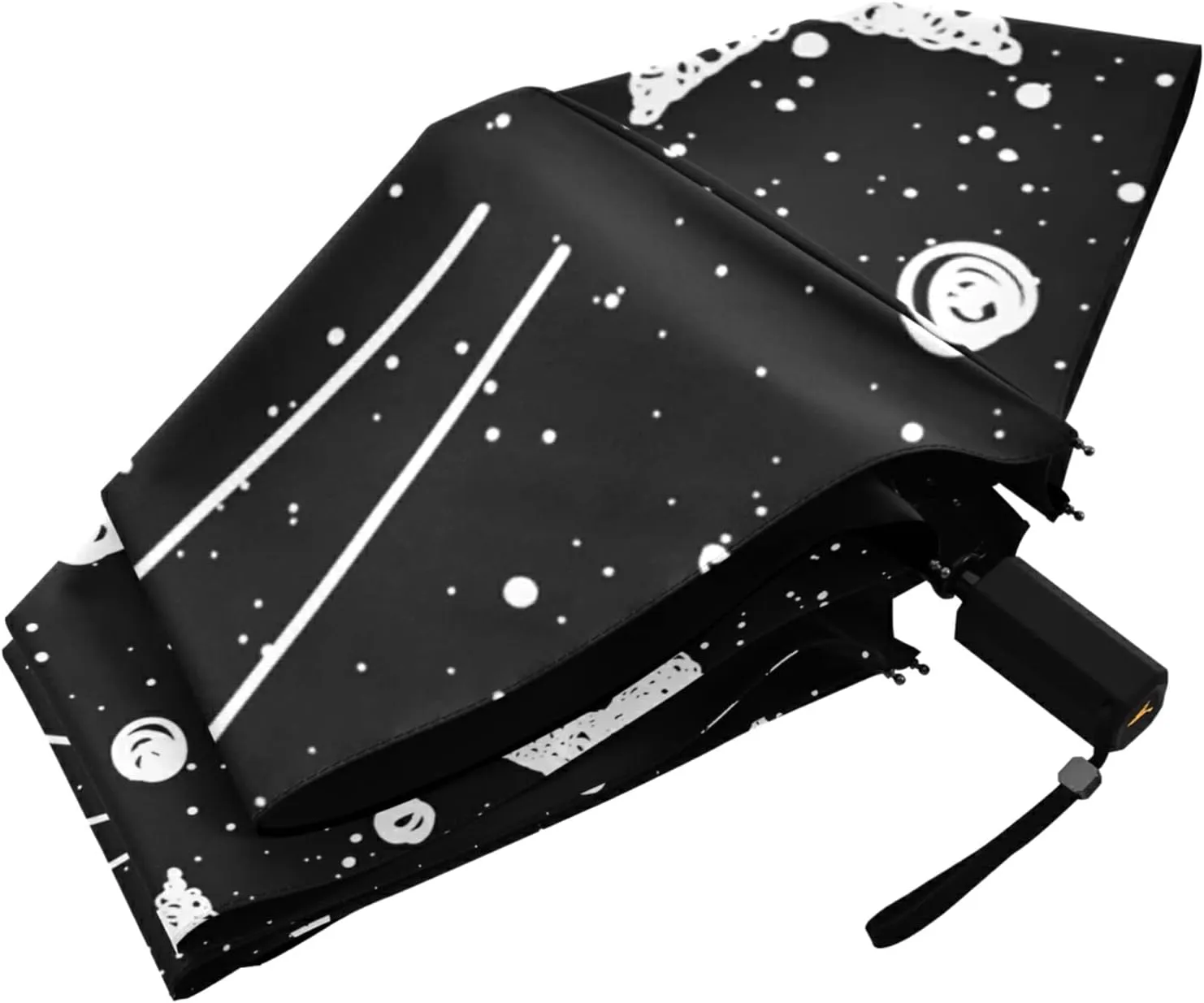 Poeticcity Folding Umbrella, Anti-UV 3 Folds Lightweight Parasol, Compact Windproof Strong Umbrellas for Car Travel Sun & Rain