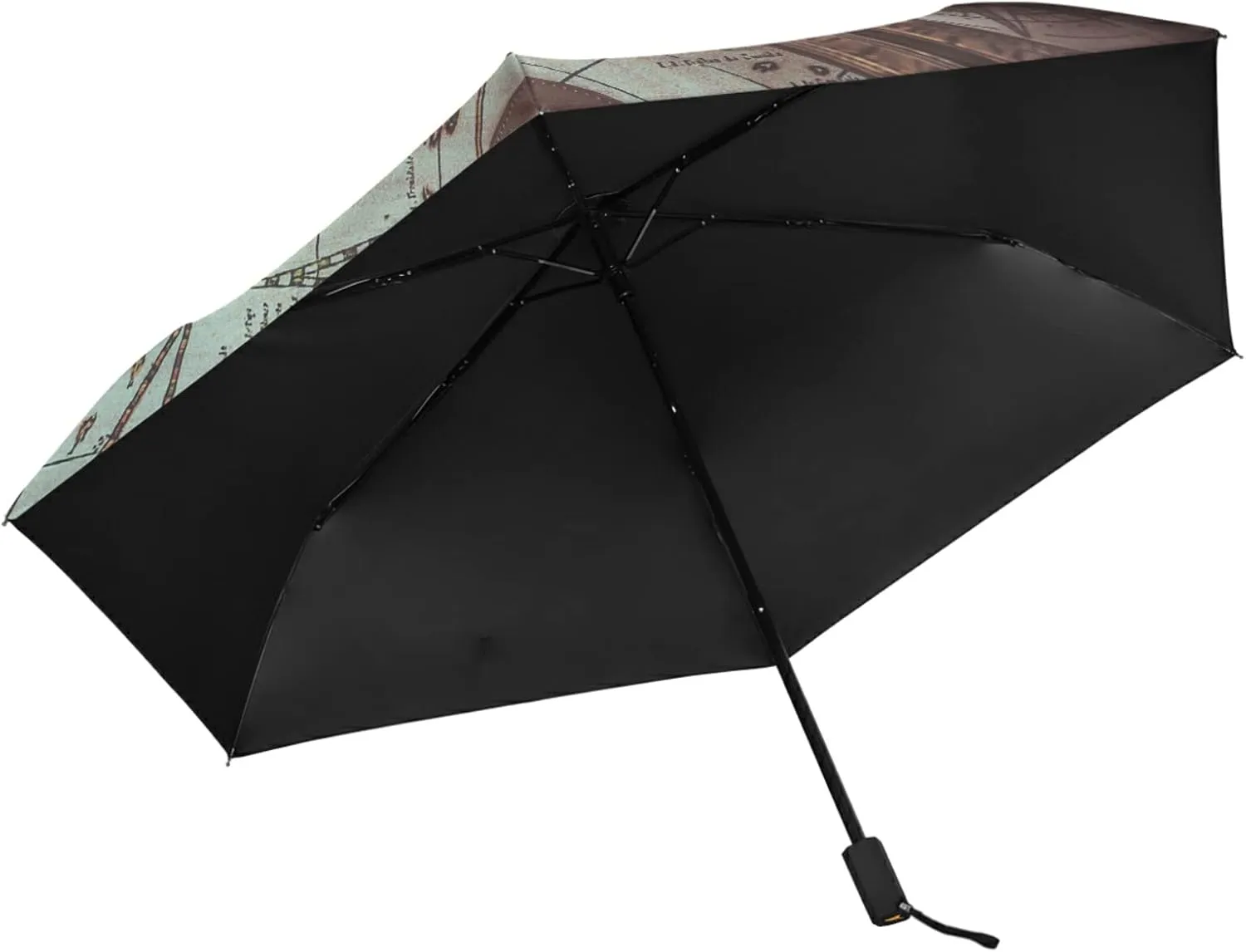 Poeticcity Folding Umbrella, Anti-UV 3 Folds Lightweight Parasol, Compact Windproof Strong Umbrellas for Car Travel Sun & Rain