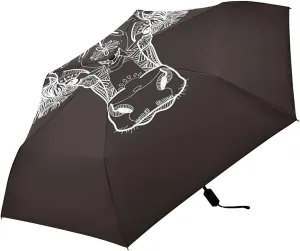 Poeticcity Folding Umbrella, Anti-UV 3 Folds Lightweight Parasol, Compact Windproof Strong Umbrellas for Car Travel Sun & Rain
