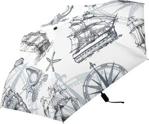 Poeticcity Folding Umbrella, Anti-UV 3 Folds Lightweight Parasol, Compact Windproof Strong Umbrellas for Car Travel Sun & Rain