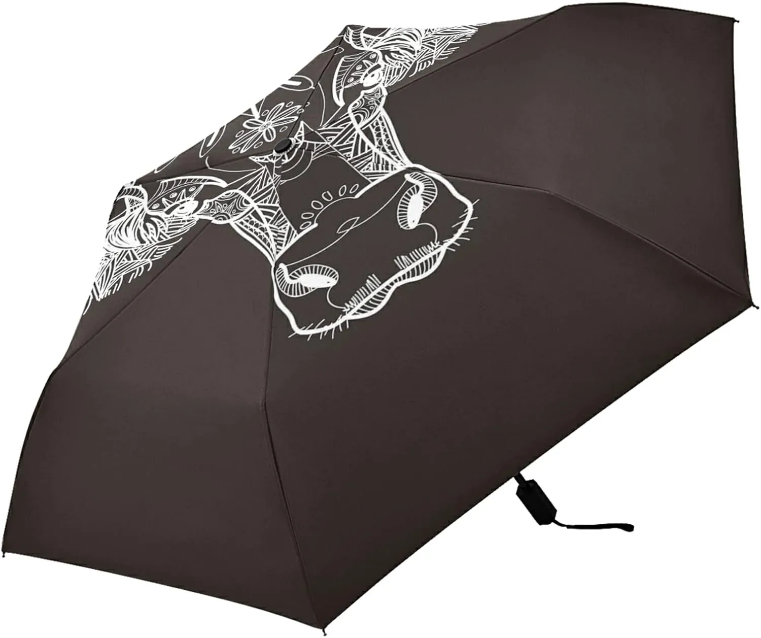 Poeticcity Folding Umbrella, Anti-UV 3 Folds Lightweight Parasol, Compact Windproof Strong Umbrellas for Car Travel Sun & Rain