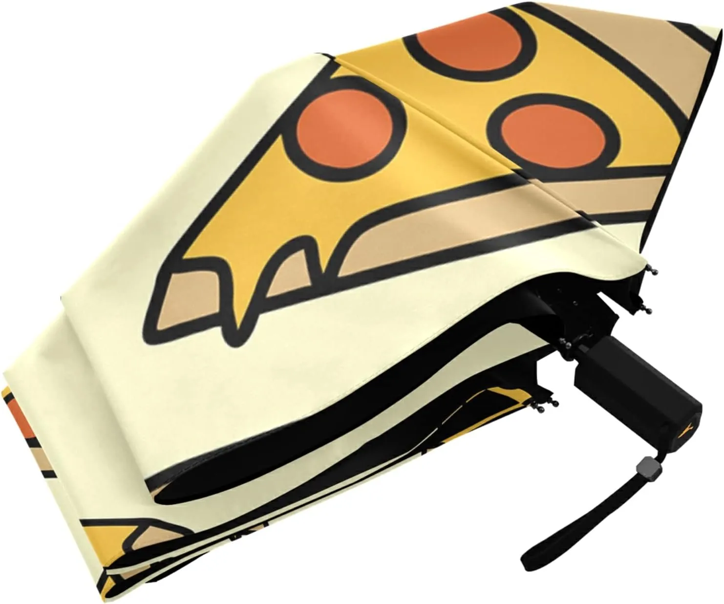 Poeticcity Folding Umbrella, Anti-UV 3 Folds Lightweight Parasol, Compact Windproof Strong Umbrellas for Car Travel Sun & Rain