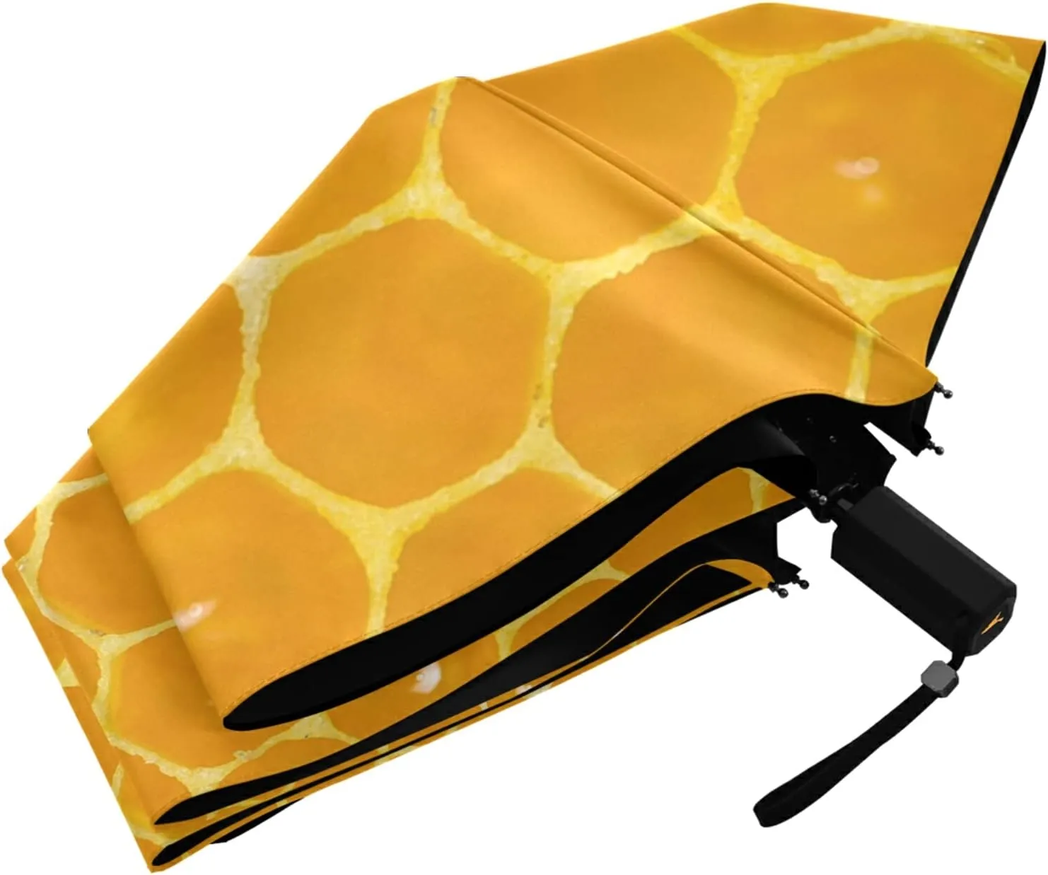 Poeticcity Folding Umbrella, Anti-UV 3 Folds Lightweight Parasol, Compact Windproof Strong Umbrellas for Car Travel Sun & Rain