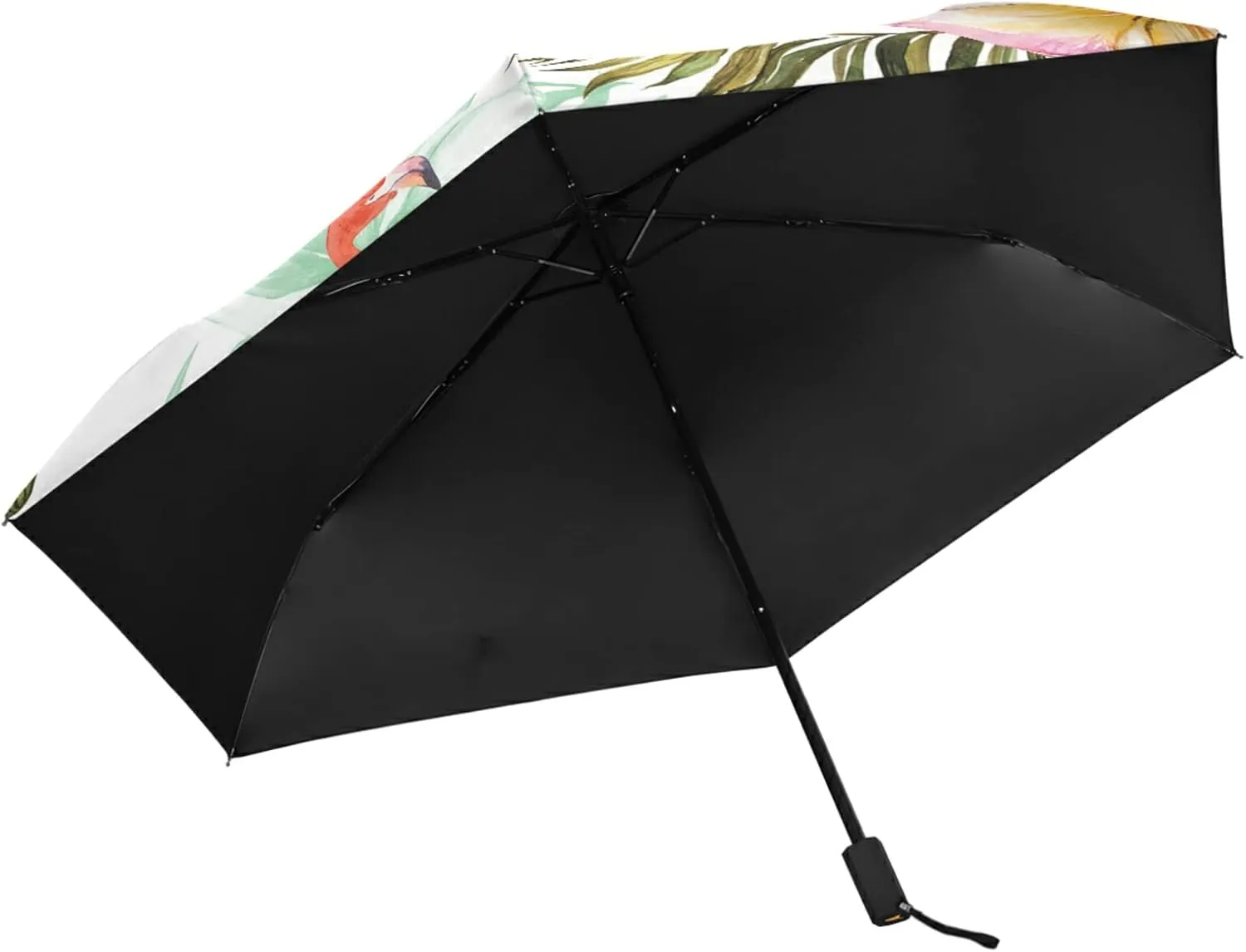 Poeticcity Folding Umbrella, Anti-UV 3 Folds Lightweight Parasol, Compact Windproof Strong Umbrellas for Car Travel Sun & Rain