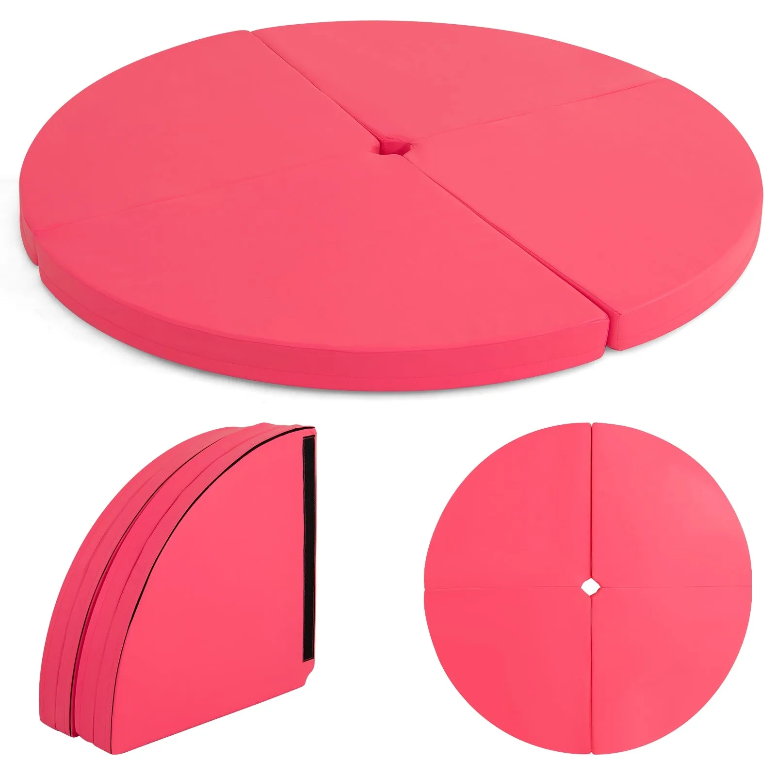 Pole Dance Crash Mat Round Portable Yoga Mat with EPE Foam-Pink