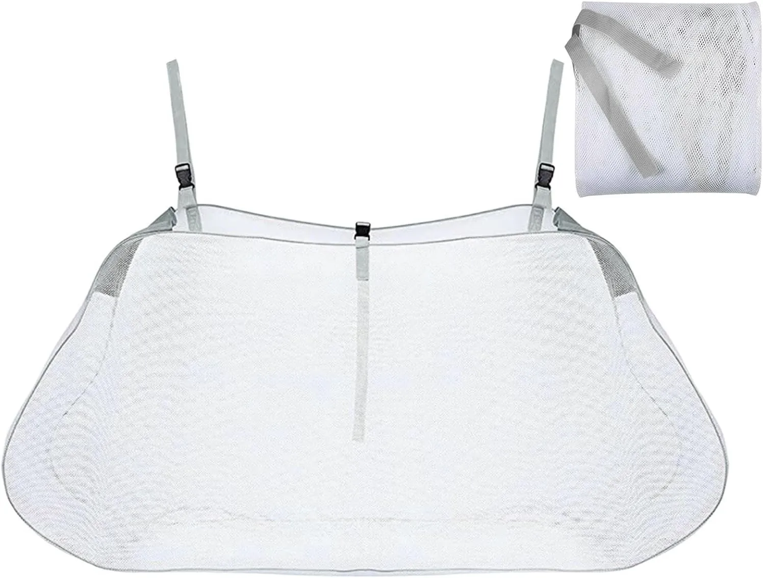 Pool Float Storage Bag - Adjustable Foldable Swimming Pool Hanging Mesh Organizer - Pool Toy Storage Swimming Pool Bag Large Hanging Net Bag for Toys, rafts, Noodles, Sports Balls