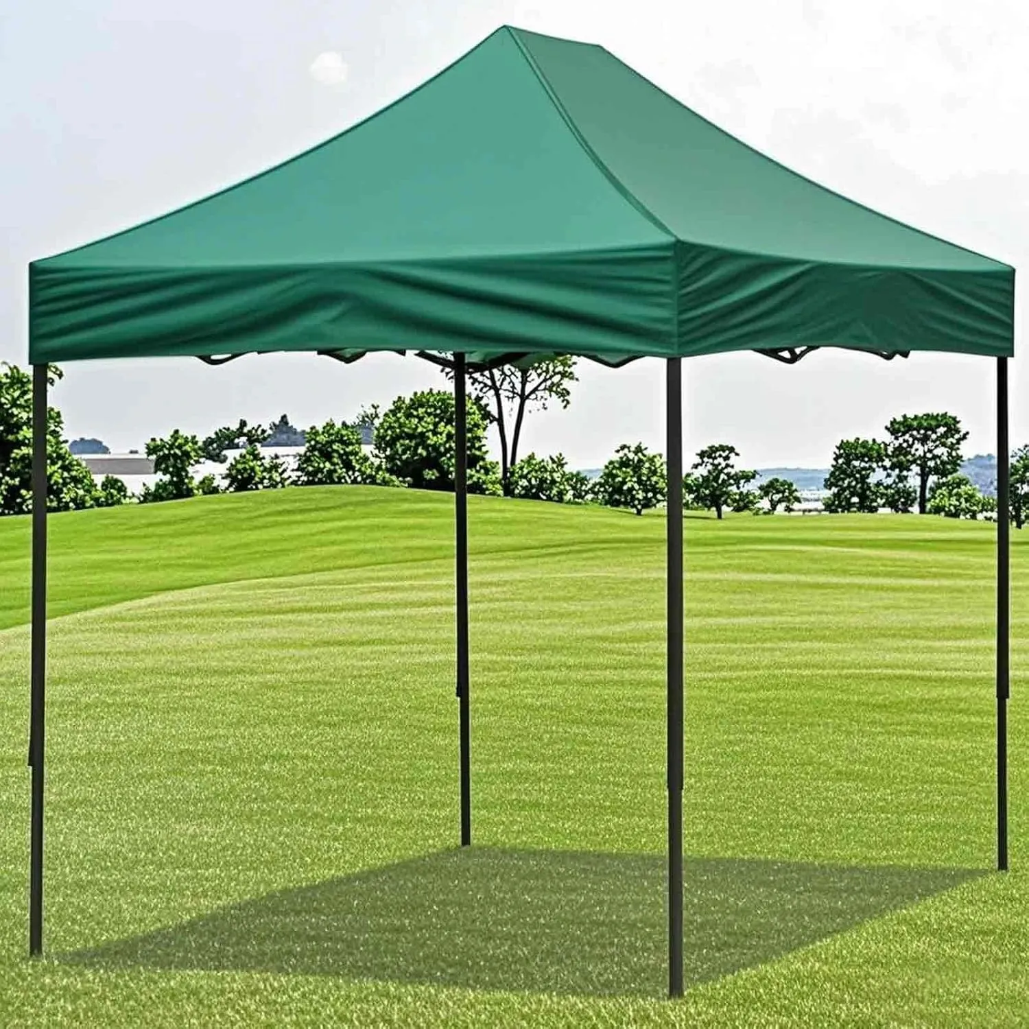 Popup Canopy Tent 6 X 10, Advertising Outdoor Folding Tent Canopy, Enlarged Double-Layer Umbrella, Rainproof, Easy to Install, Custom Logo and Size(Green)