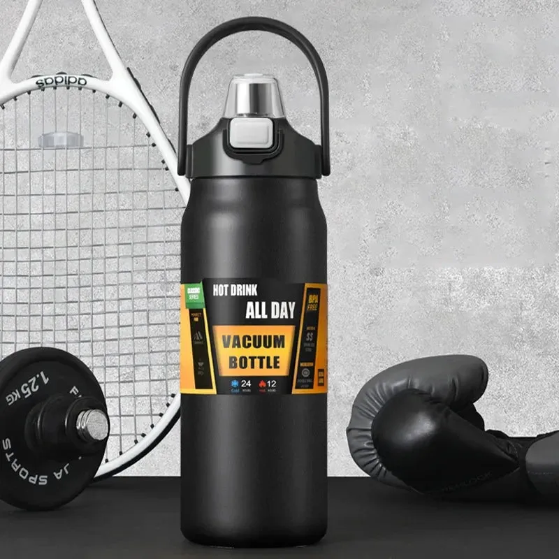 Portable 304 Stainless Steel Thermos with Straw - Vacuum Travel Flask
