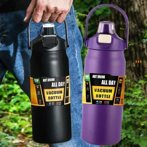 Portable 304 Stainless Steel Thermos with Straw - Vacuum Travel Flask