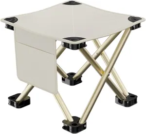 Portable Camping Stool 120s Can Hold 180kg, Comfortable Widening Heightening Folding Chair Stool for Gardening Picnic Beach BBQ Outdoor (Color : Large Without Side Pockets, Size : 33cm)