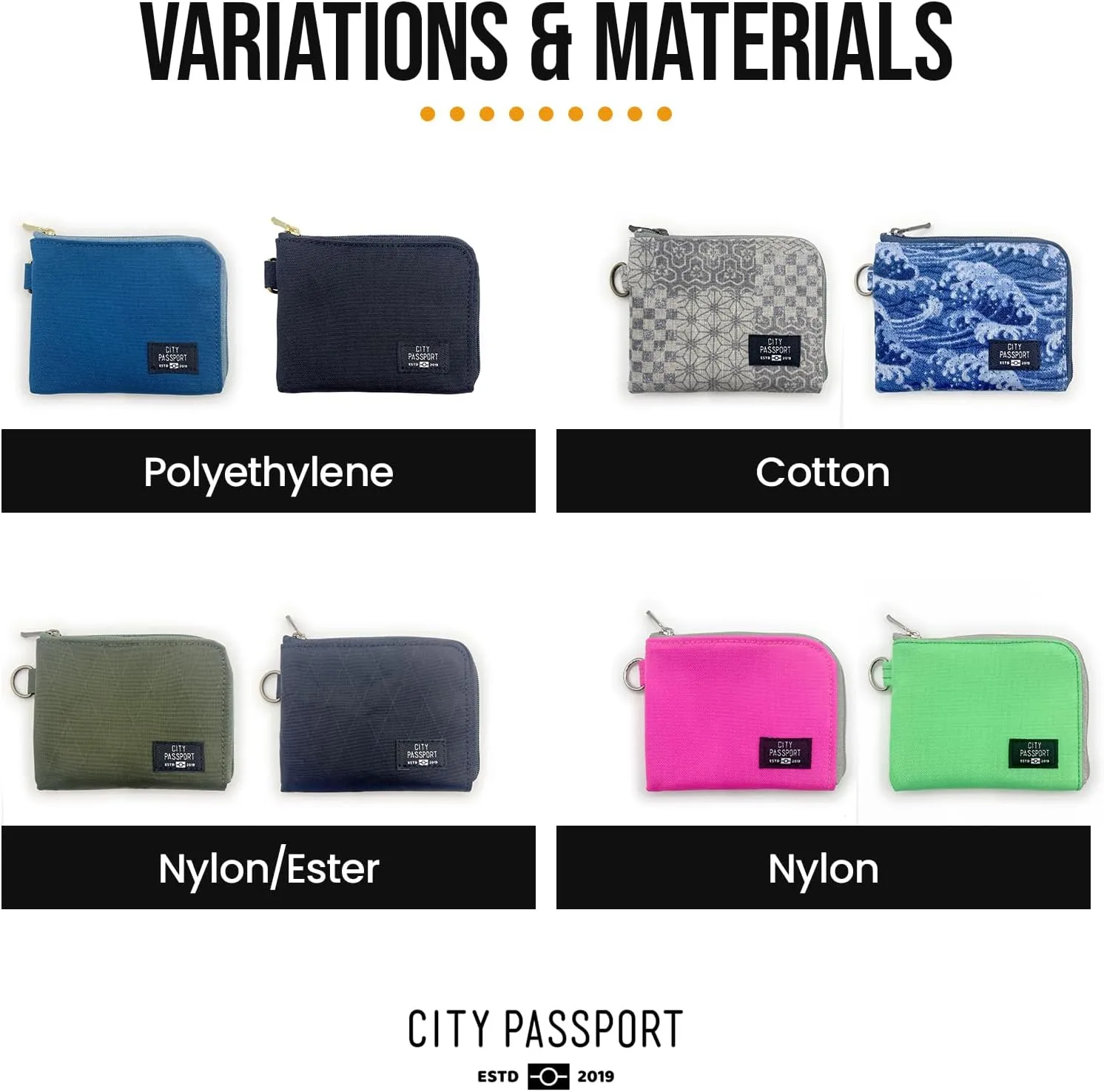Portable, Foldable, and Lightweight Zipper Case for Cards, ID, Money Multi Storage Travel Organizer (Black)