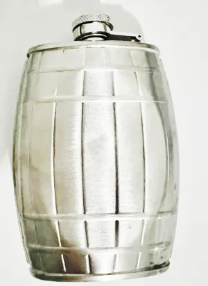 Portable Stainless Steel Barrel Shaped Travel Flask 6 oz