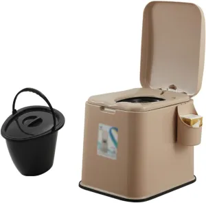 Portable Toilet Mobile Toilets for Adults and Children,Portable Camping Toilet,with Tissue Box,Indoor Toilet (Color : Style 2, Size : Double Barrel) (Style 2 Indoor barrel)
