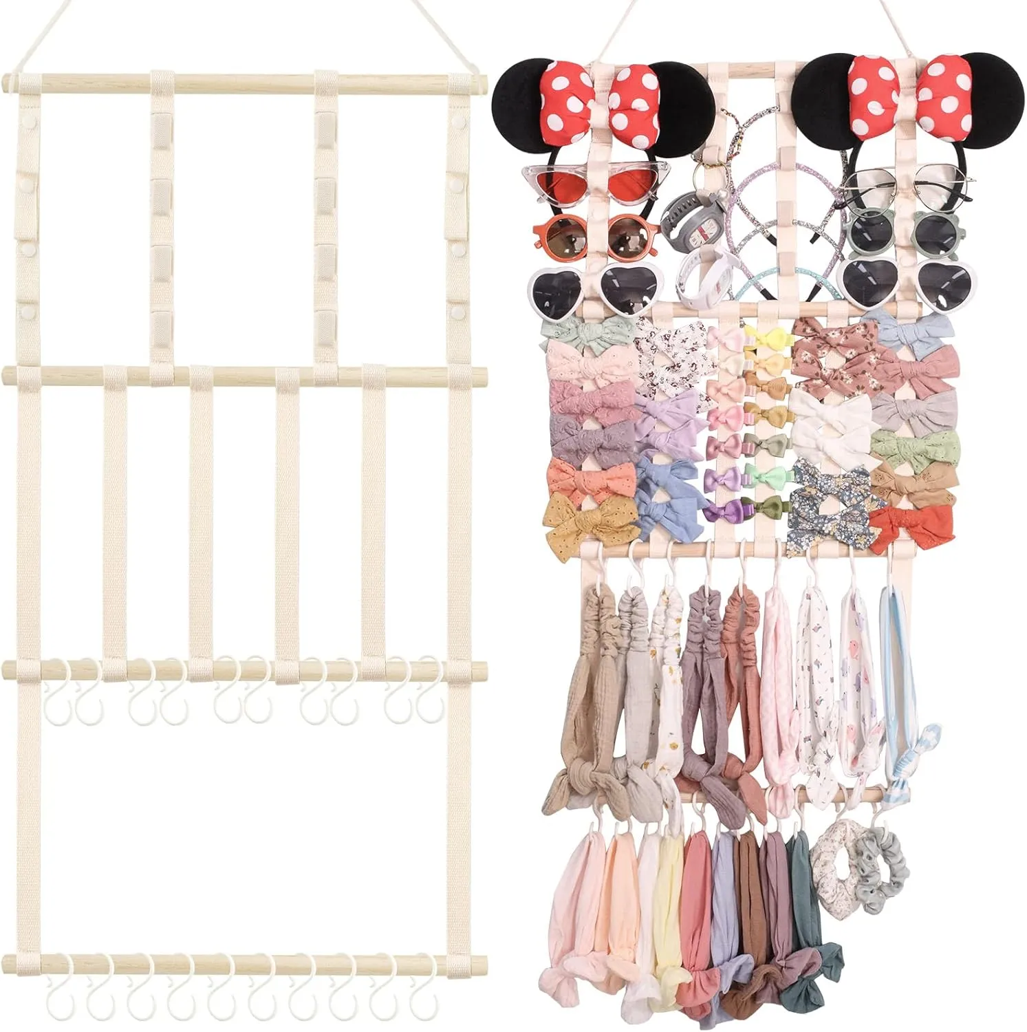 POVETIRE Headband Holder Hair Bows Organizer Baby Headbands Hair Accessories Organizer Storage Wall Hanging Decor