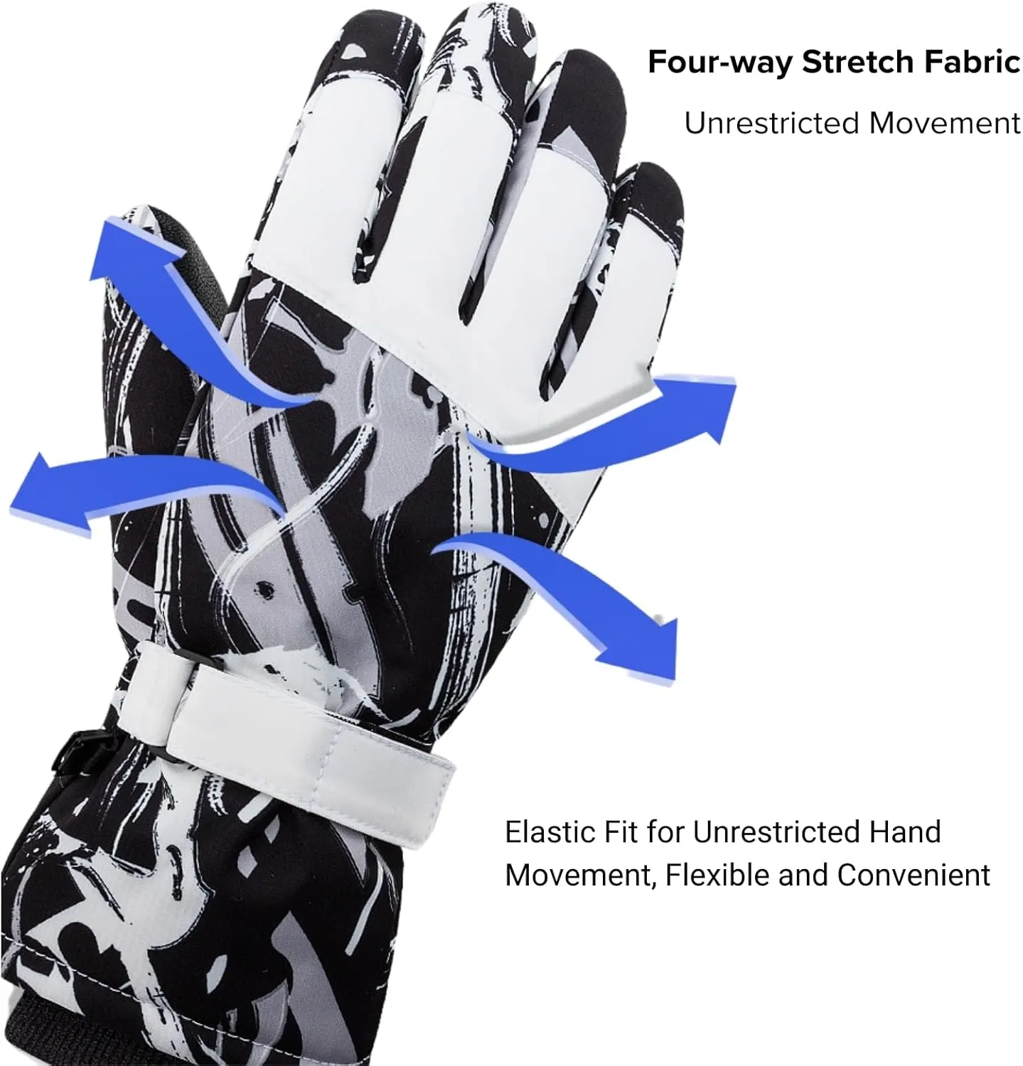 Pro Ski Gloves, 3M Thinsulate Insulated Double-Layer Waterproof, Touchscreen Snow Gloves for Skiing, Winter Cycling