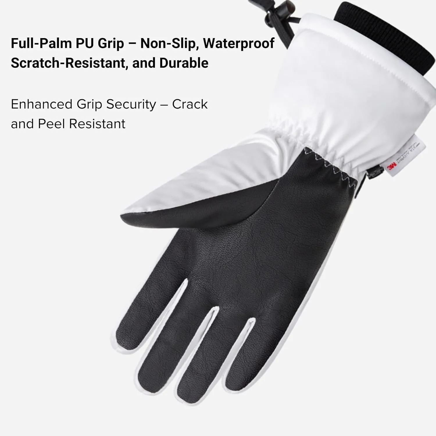 Pro Ski Gloves, 3M Thinsulate Insulated Double-Layer Waterproof, Touchscreen Snow Gloves for Skiing, Winter Cycling