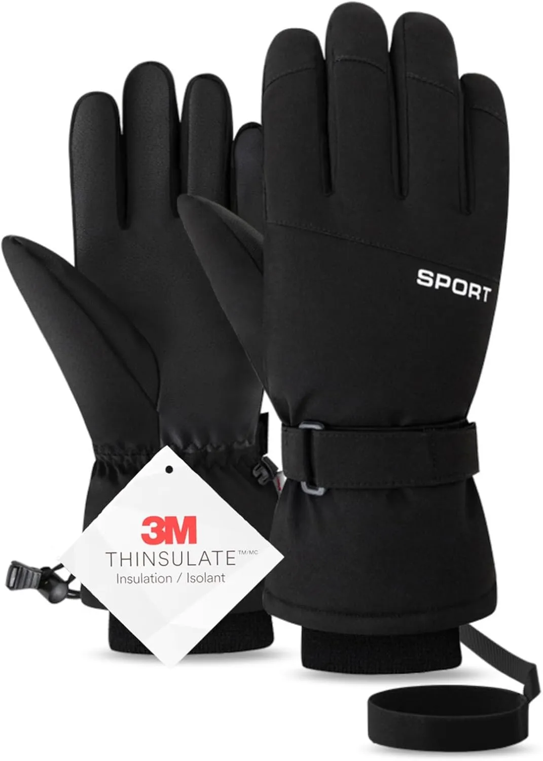 Pro Ski Gloves, 3M Thinsulate Insulated Double-Layer Waterproof, Touchscreen Snow Gloves for Skiing, Winter Cycling