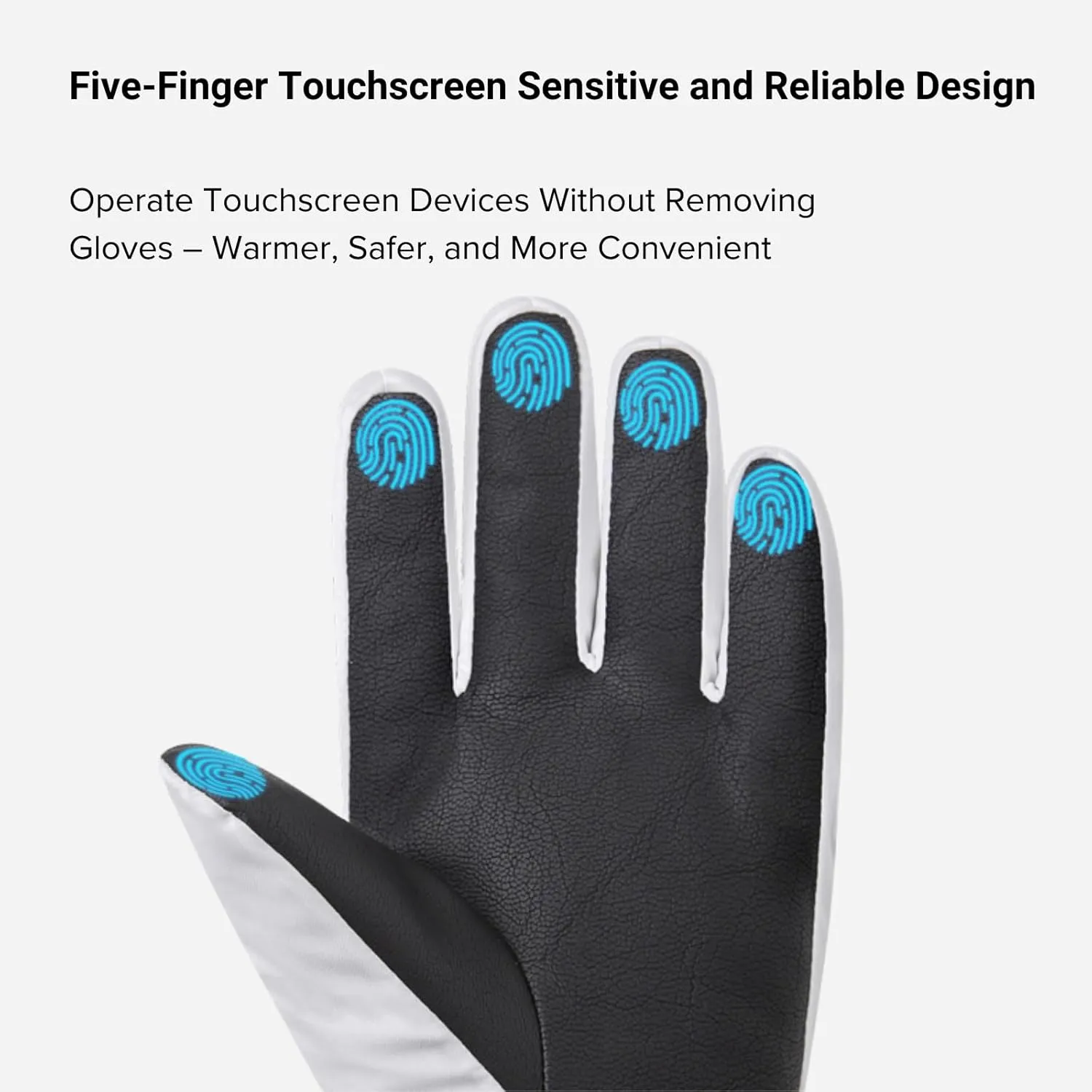 Pro Ski Gloves, 3M Thinsulate Insulated Double-Layer Waterproof, Touchscreen Snow Gloves for Skiing, Winter Cycling