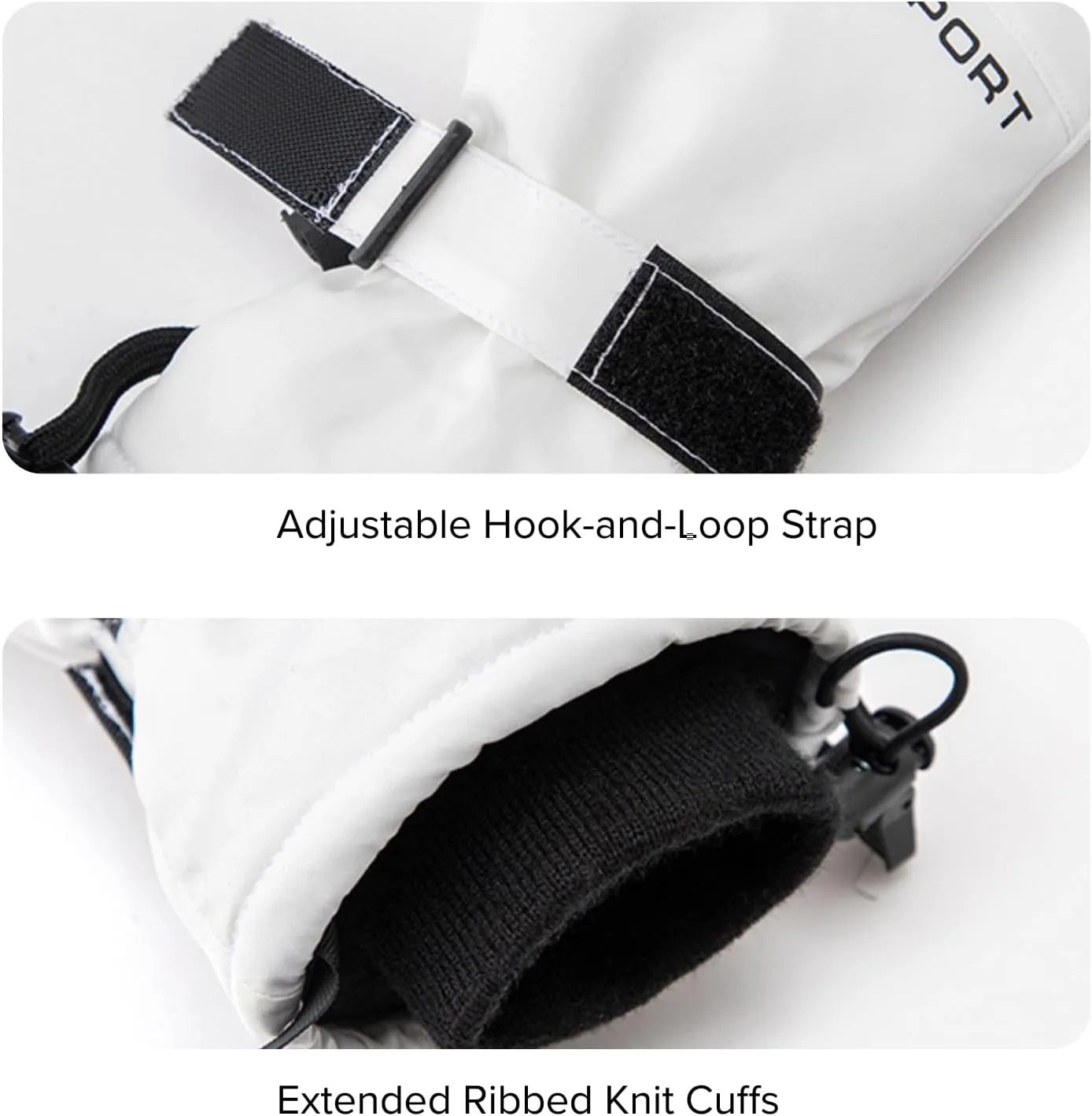 Pro Ski Gloves, 3M Thinsulate Insulated Double-Layer Waterproof, Touchscreen Snow Gloves for Skiing, Winter Cycling