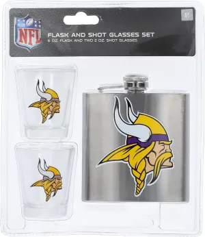 Pro Specialties Group Minnesota Vikings Flask and Shot Glass Set