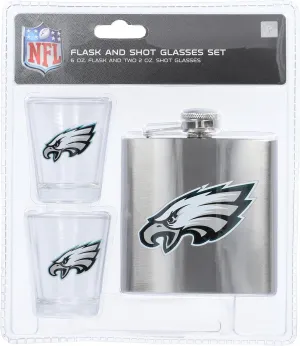 Pro Specialties Group Philadelphia Eagles Flask and Shot Glass Set