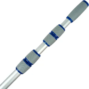 Professional 12 Foot Telescoping Swimming Pool Cleaning Poles Adjustable 3 pc Telescopic Pole for Skimmer Net, Brush Vacuum Head Aluminum Pool Pole