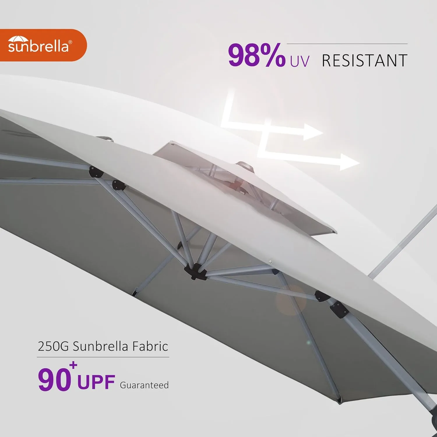 PURPLE LEAF 9' X 12' Cantilever Outdoor Patio Umbrella Large Heavy Duty 360° Rotation Double Top Offset Rectangular Umbrellas for Backyard Deck Pool, Cast Ash
