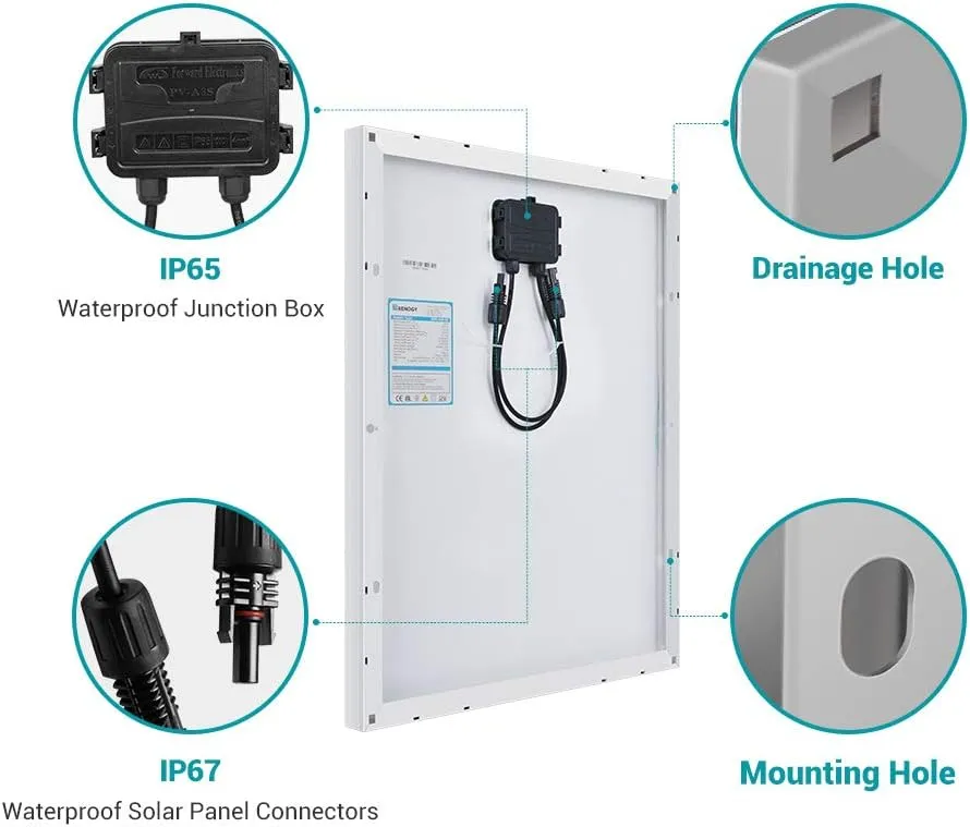 Renogy 50 Watt 12 Volt Monocrystalline Solar Panel (Compact Design)