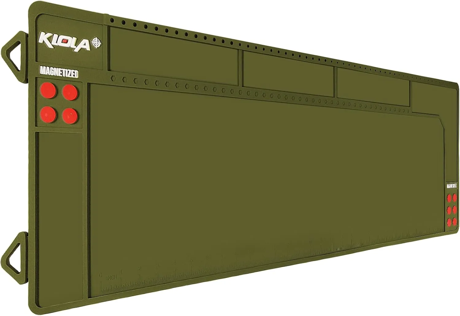 Rifle Shotgun Cleaning Mat - Large Magnetic Gun Mat with Organizer Parts Tray, Anti-Slip Workbench Cleaning Pad, Inch Ruler