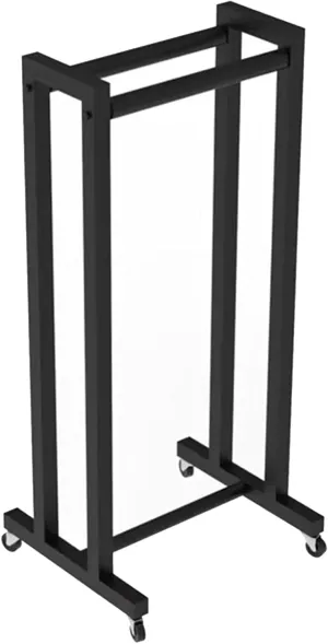Rolling Hanging Racket Organizer Rack, Black Steel Freestanding Tennis Badminton Racquet Display Rack for Schools/Garage/Retail Store, with 360° Lockable Wheels