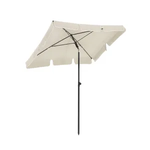 Rootz Sunshade Parasol - Outdoor Umbrella - Sun Shelter - UPF 50  Protection - 200 x 125 cm - White