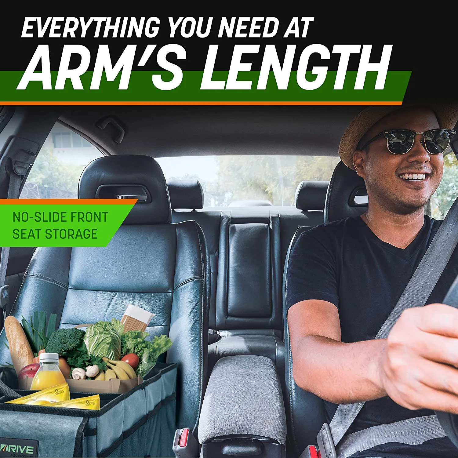 Rynx | Drive Car Trunk Organizers and Storage - Collapsible Multi-Compartment Car Organizer with Adjustable Straps