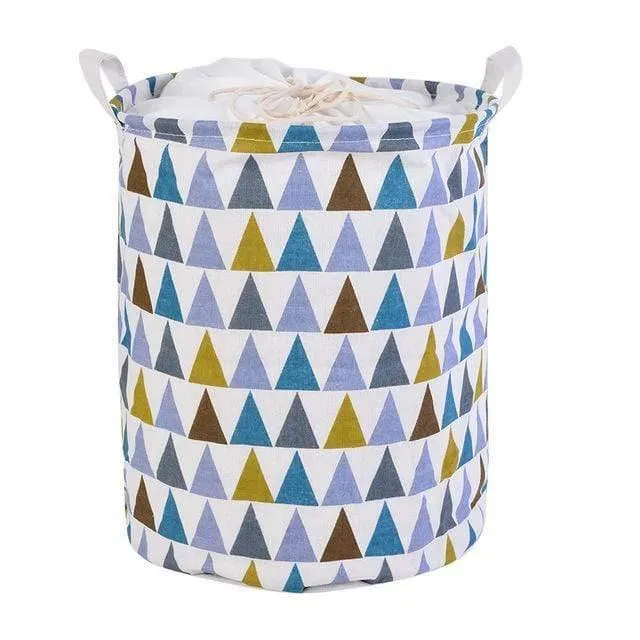 Rynx | Foldable Closure Laundry Basket Large Capacity Bag Container Kids Toy Bucket Clothing Organizer Storage Laundry Basket Cotton Linen
