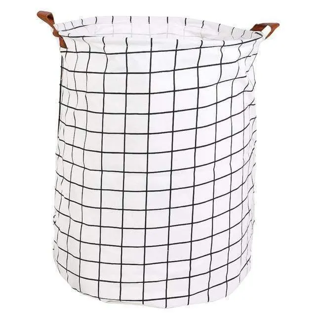 Rynx | Foldable Closure Laundry Basket Large Capacity Bag Container Kids Toy Bucket Clothing Organizer Storage Laundry Basket Cotton Linen
