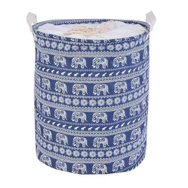 Rynx | Foldable Closure Laundry Basket Large Capacity Bag Container Kids Toy Bucket Clothing Organizer Storage Laundry Basket Cotton Linen
