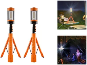 SakerPlus Upgraded Portable Camping Light with Stand,Camping Lights Rechargeable,2025 Upgraded Tent Lights for Camping, for Power Outages, Hiking, Fishing,2PCS