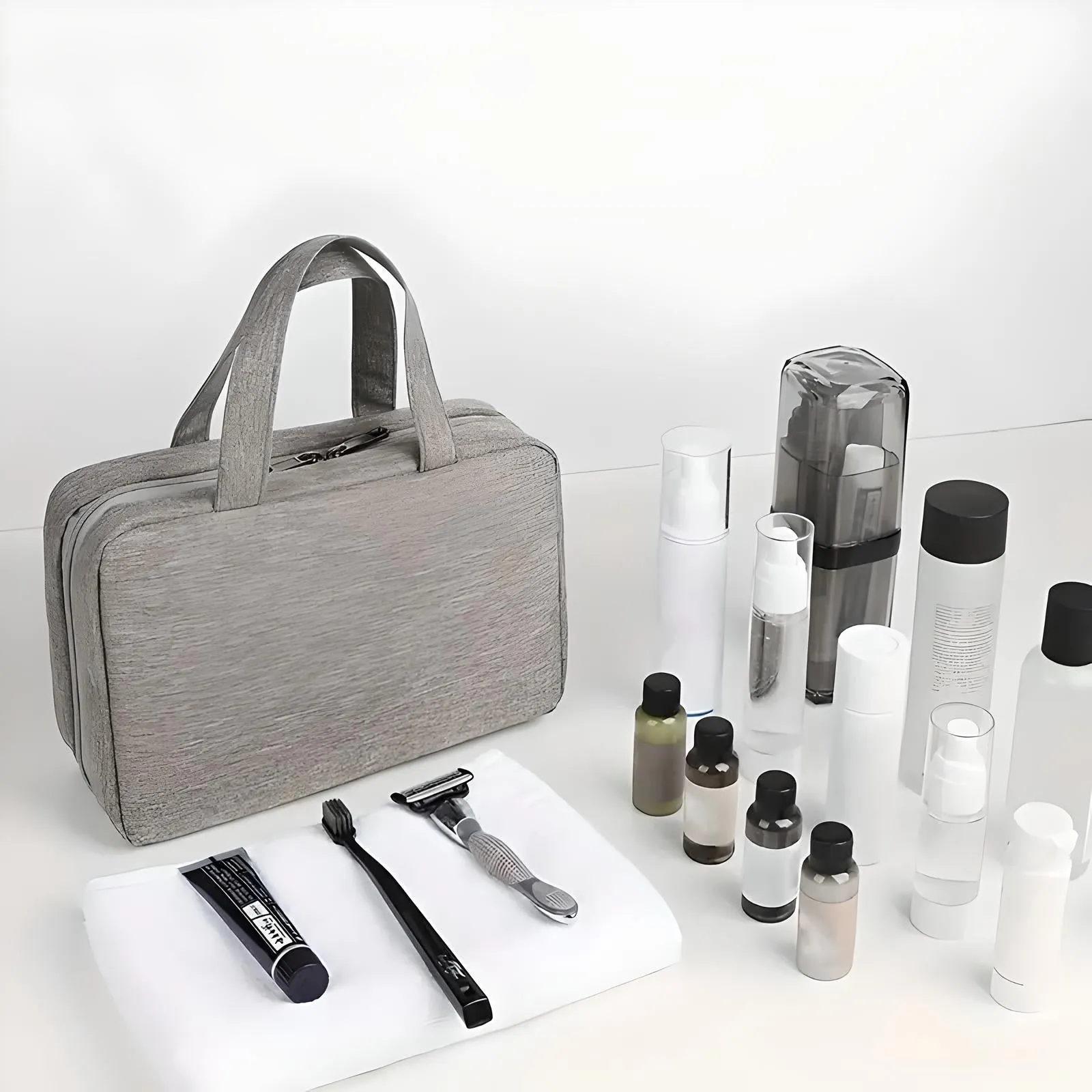 Sam | Compact & Spacious Multi-Compartment Travel Toiletry Organizer
