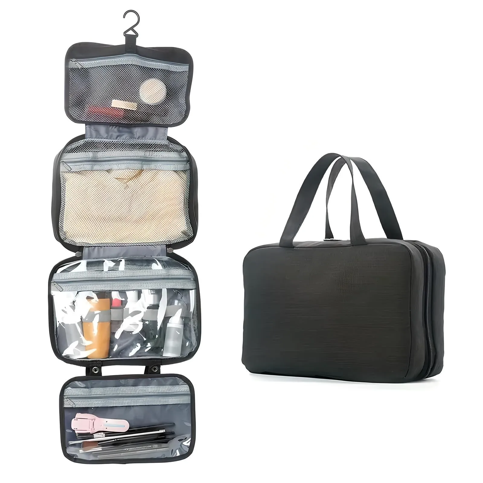 Sam | Compact & Spacious Multi-Compartment Travel Toiletry Organizer