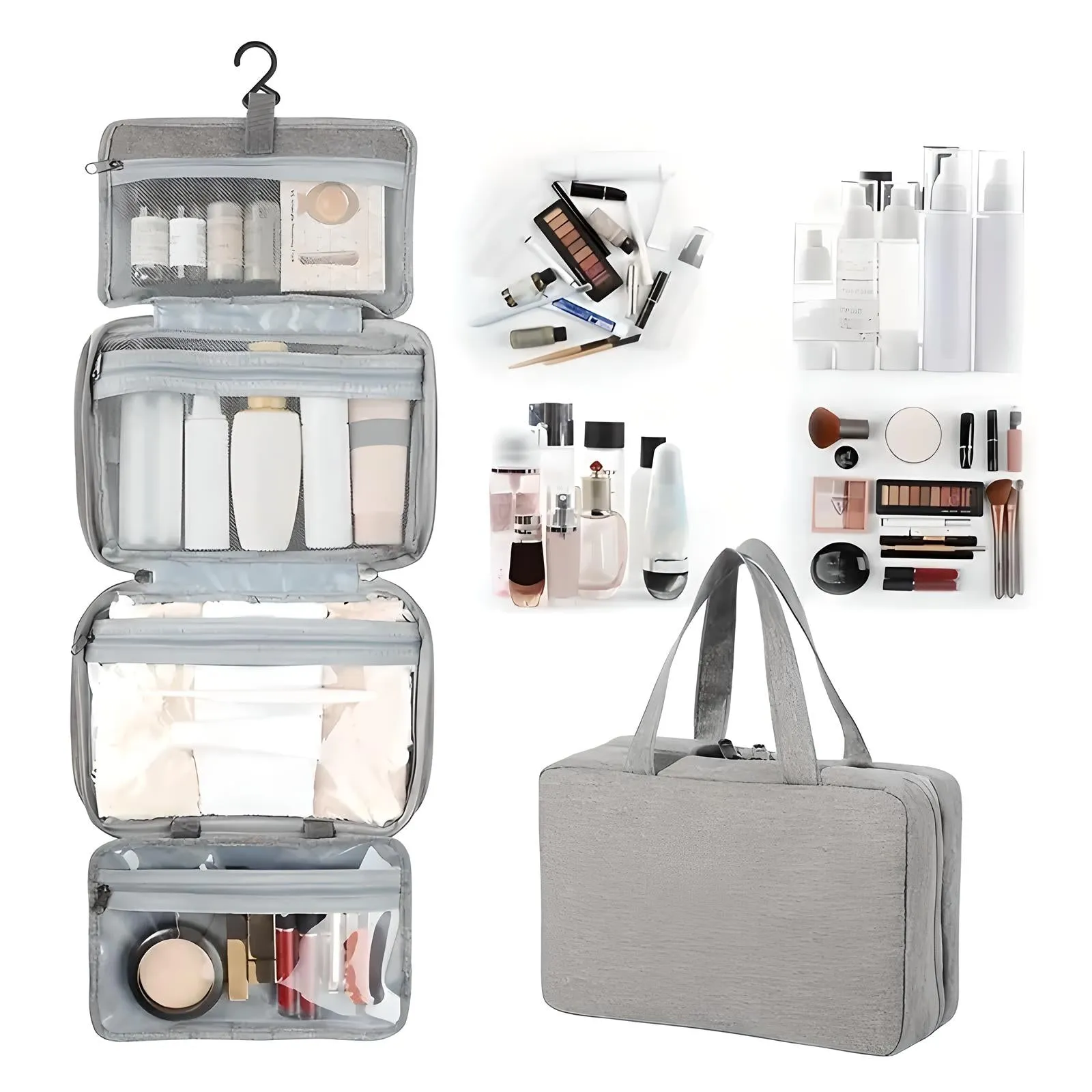 Sam | Compact & Spacious Multi-Compartment Travel Toiletry Organizer