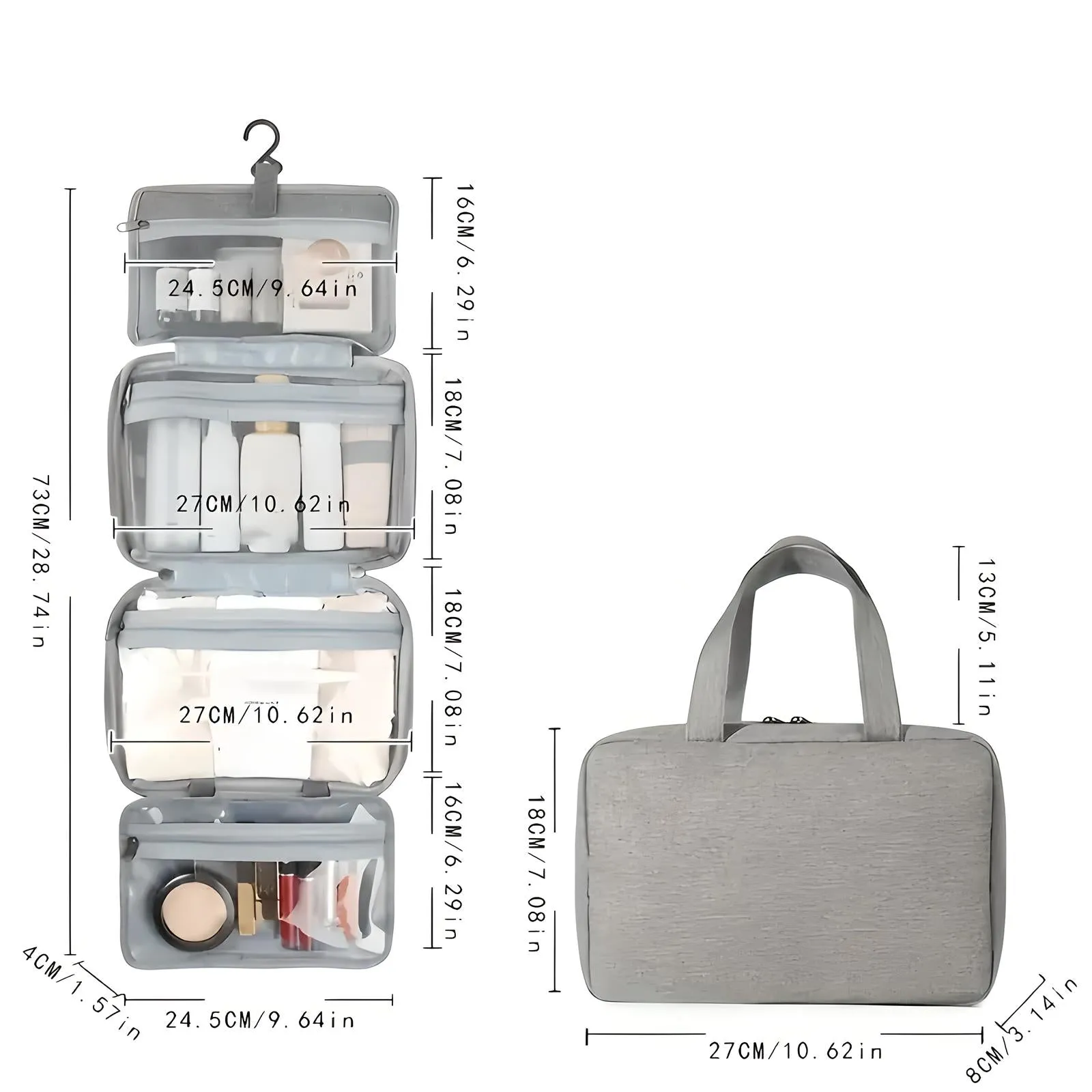 Sam | Compact & Spacious Multi-Compartment Travel Toiletry Organizer