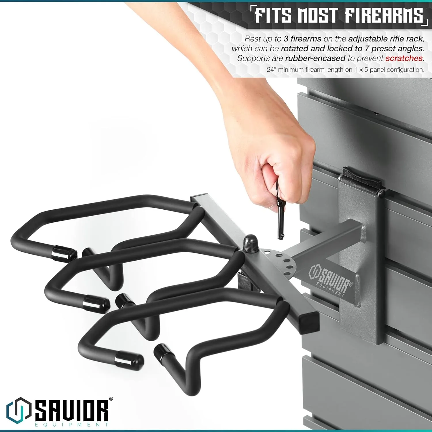 Savior Equipment Wall Rack System Heavy-Duty Steel Tactical Rifle Carbine Shotgun Handgun Storage Wall Mount, Modular Firearms Gun Wall Gear Accessories Organizer, Holds up to 6 Rifles & 6 Pistols