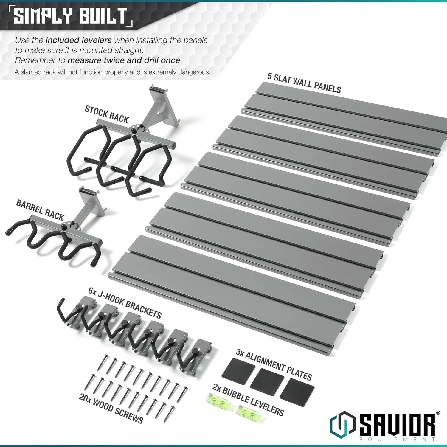 Savior Equipment Wall Rack System Heavy-Duty Steel Tactical Rifle Carbine Shotgun Handgun Storage Wall Mount, Modular Firearms Gun Wall Gear Accessories Organizer, Holds up to 6 Rifles & 6 Pistols