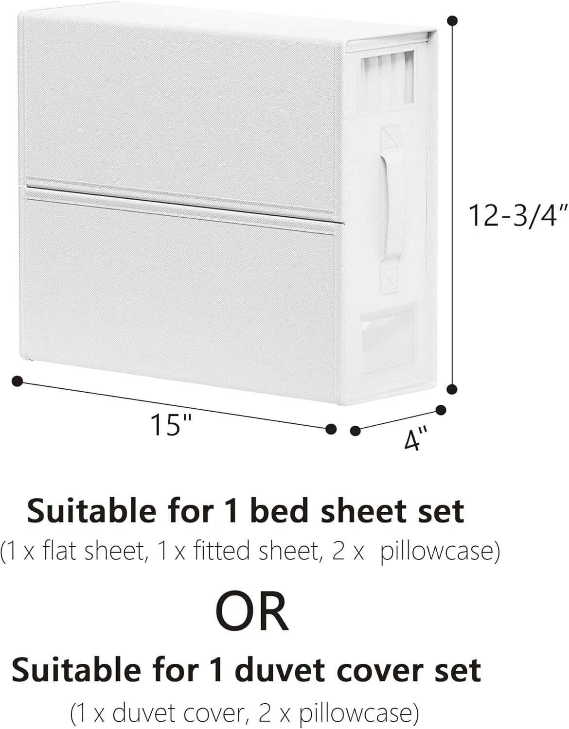 SheetCube Bed Sheet Organizers and Storage 6 Pack, Foldable Linen Closet Organizer with Window and Label, Bedding Folder Storage Box Container for Blanket, Duvet Cover Set, Bed Sheet Set - White