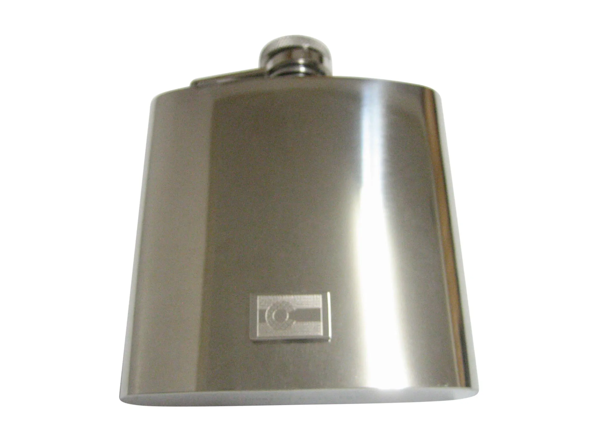 Silver Toned Etched Colorado State Flag Pendant 6 Oz. Stainless Steel Flask