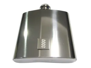 Silver Toned Etched DNA Deoxyribonucleic Acid Molecule 6oz Flask