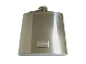 Silver Toned Etched Mathematical Infinity Google Googol Symbol 6 Oz. Stainless Steel Flask