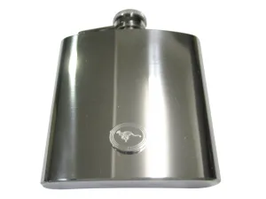 Silver Toned Etched Oval Leaping Cheetah 6oz Flask